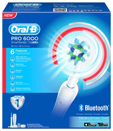 BRAUN Oral-B Pro 6000 CrossAction spazzolino elettrico Braun a batteria con timer + 3 testine